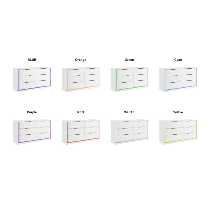 New Collection #2390 Dresser W/Led WHITE