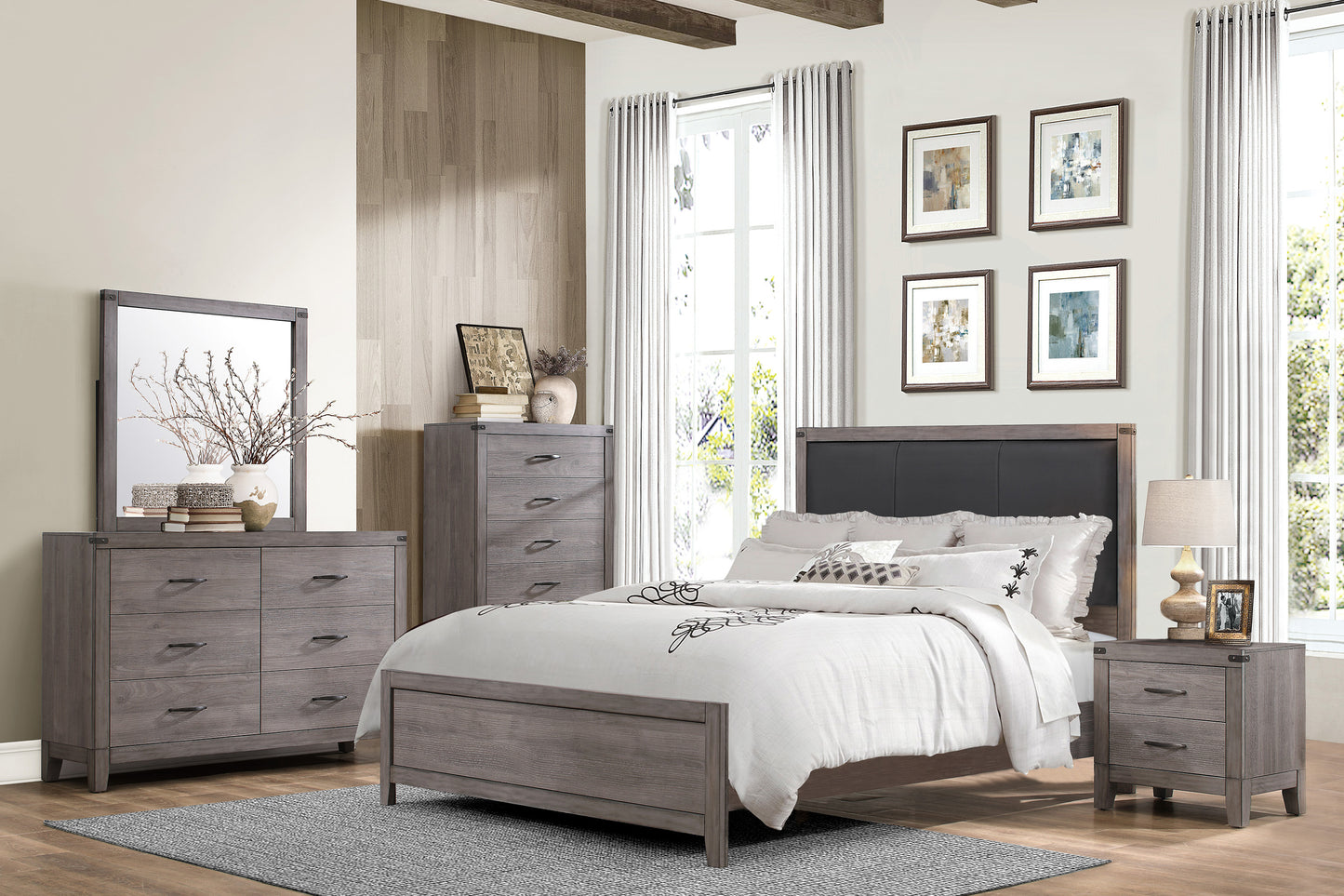 Woodrow Queen Bed BROWNISH GREY