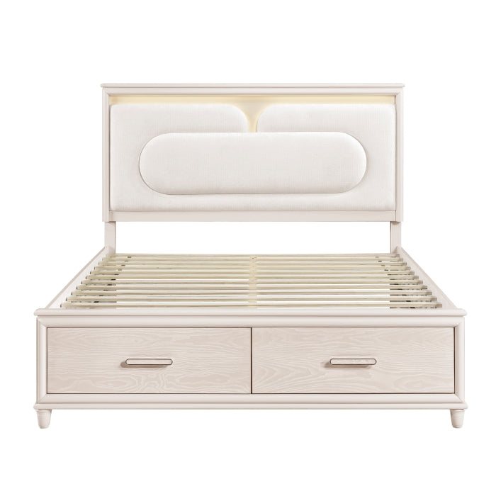 Queen Storage Platform Bed W/LED new collection no name
