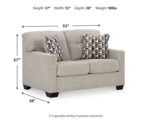 Mahoney Loveseat PEBBLE