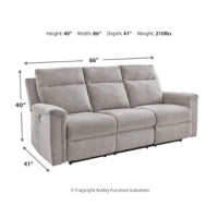 Barnsana Reclining Power Sofa ASH