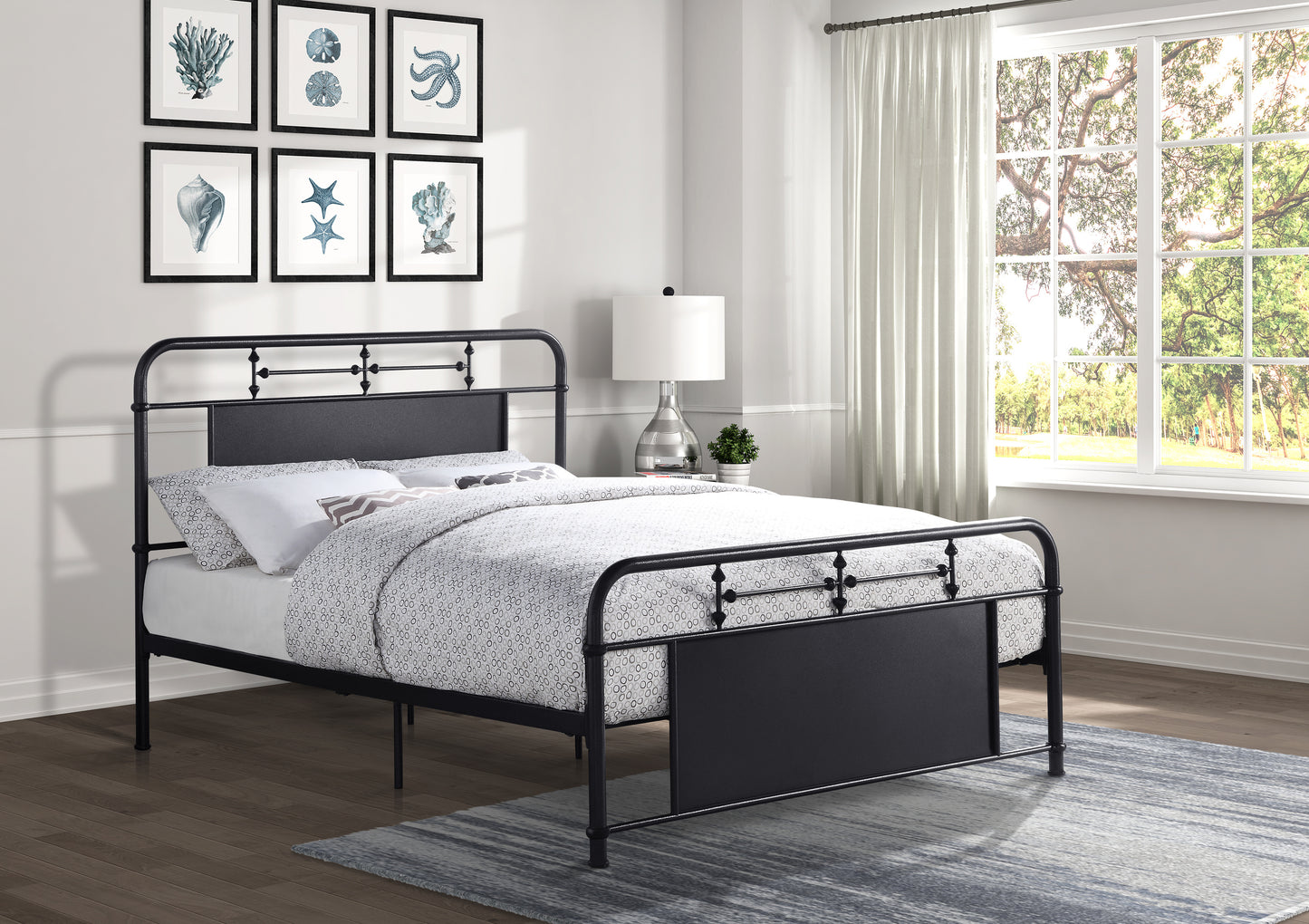 Blanchard Queen Platform Bed MOTTLED SILVER