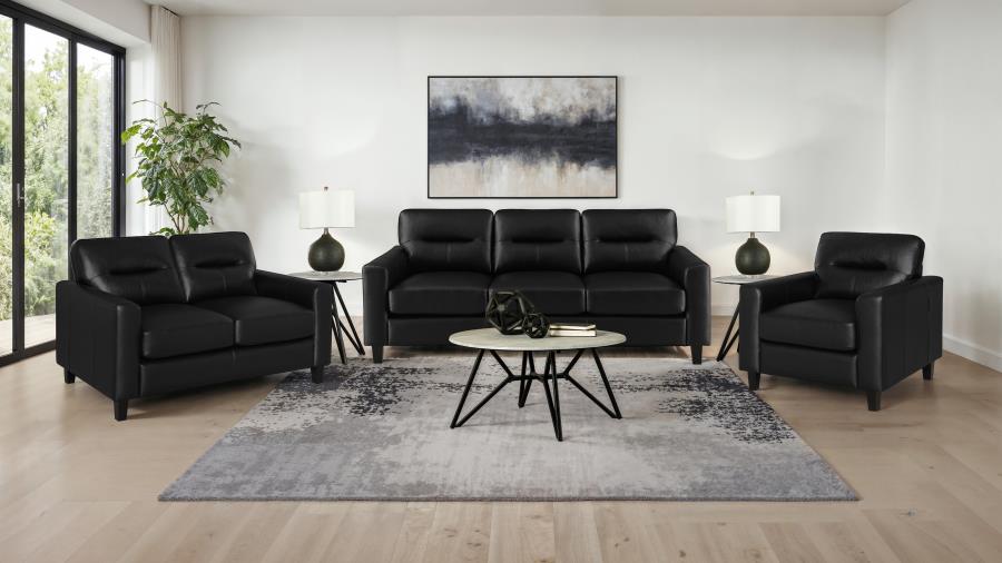 Scotland Loveseat BLACK VINLY