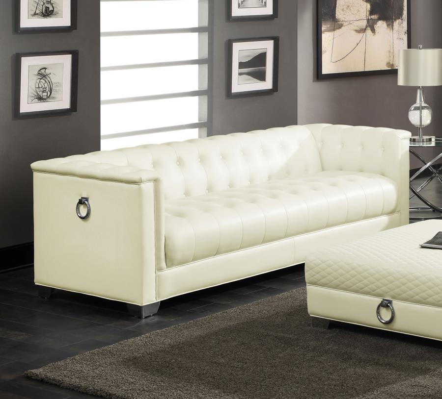 Chaviano Sofa PEARL WHITE VINYL