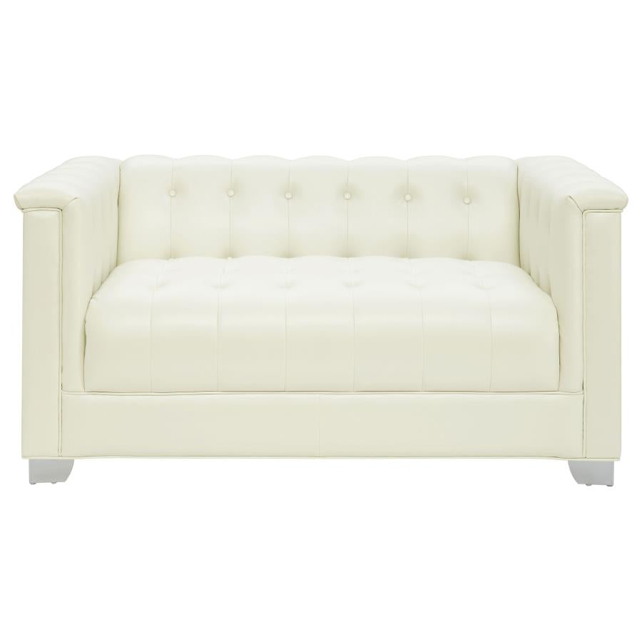 Chaviano Loveseat PEARL WHITE VINLY