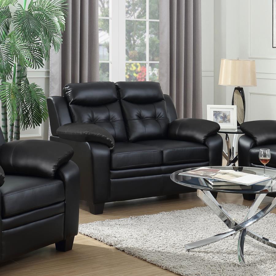 Finley Loveseat BLACK VINLY
