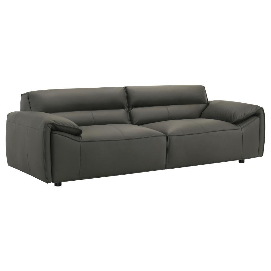 Buxton 100% Leather Sofa GRAPHITE