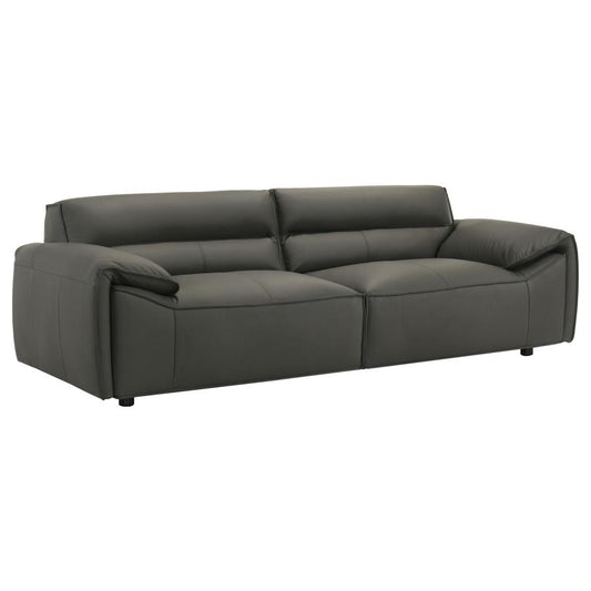 Buxton 100% Leather Sofa GRAPHITE