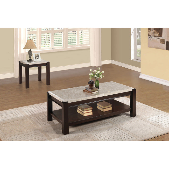 Festus Marble Coffee Table DARK CHERRY