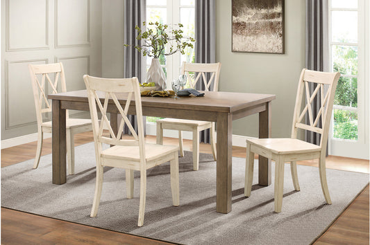 Janina 5pcs Dinette Set WHITE CHAIRS