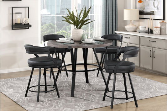 Crowley 5pcs Counter Set BLACK STOOLS