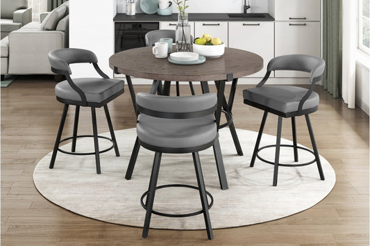 Crowley 5pcs Counter Set GREY STOOLS