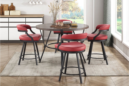 Crowley 5pcs Counter Set RED STOOLS