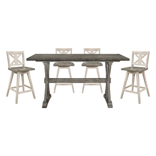 Amsonia 5pcs Counter Set GREY/WHITE X-BACK