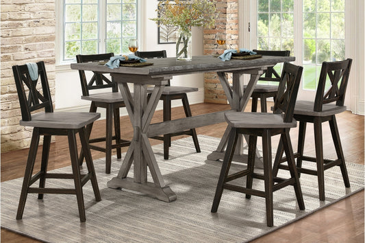 Amsonia 7pcs Counter Set GREY/BLACK X-BACK