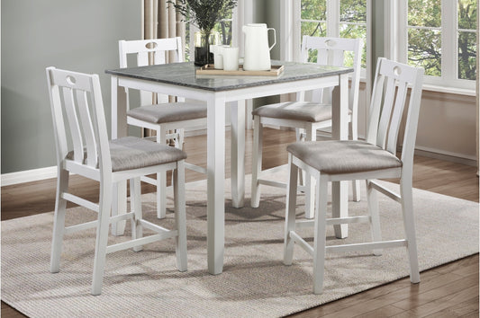 Lowell 5pcs Pub Set SOLD IN SET ONLY- WHITE/GREY
