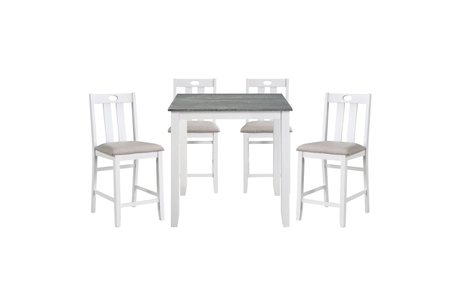 Lowell 5pcs Pub Set SOLD IN SET ONLY- WHITE/GREY
