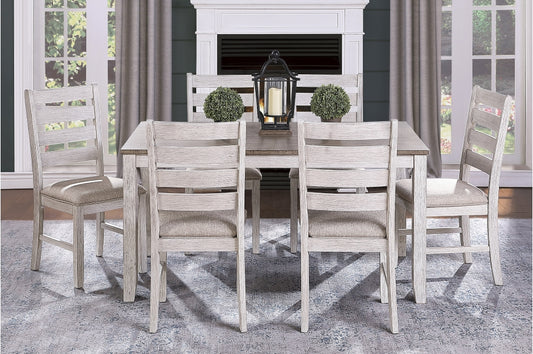 Ithaca 7pcs Dinette Set GREYISH WHITE/BROWN