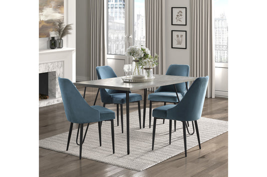 Keene 5pcs Dinette Set BLUE CHAIRS