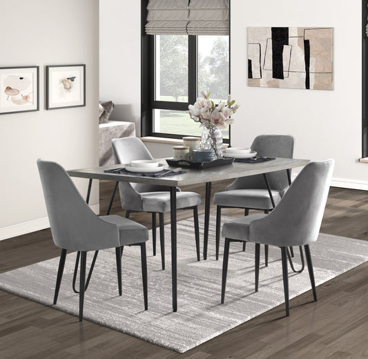 Keene 5pcs Dinette Set GREY CHAIRS