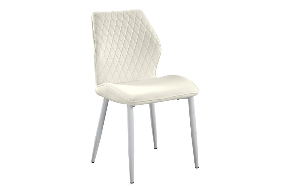 Hollis 5pcs Dinette Set Beige Chairs-SINERED STONE/WHTE