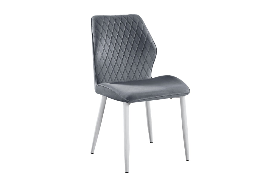 Hollis 5pcs Dinette Set Dark Grey Chairs-SINERED STONE/WHTE