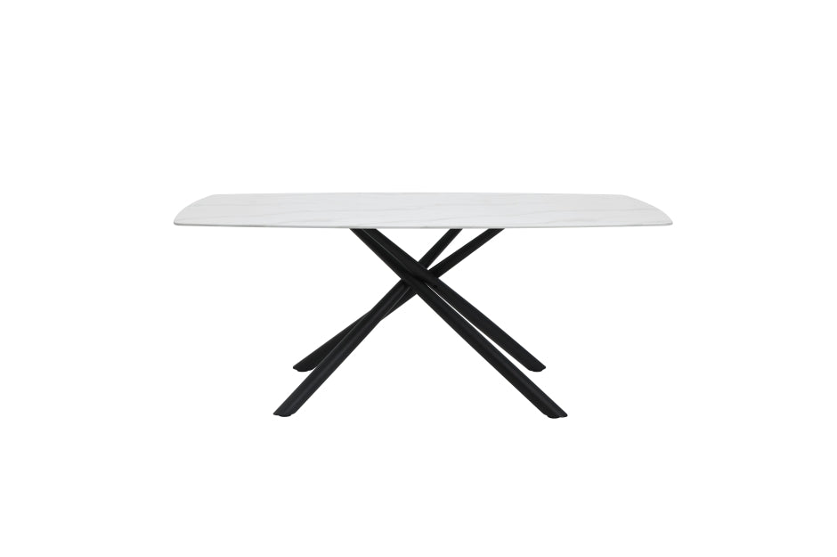 Benito Marble Print Tempered Glass 7pcs Dining Set