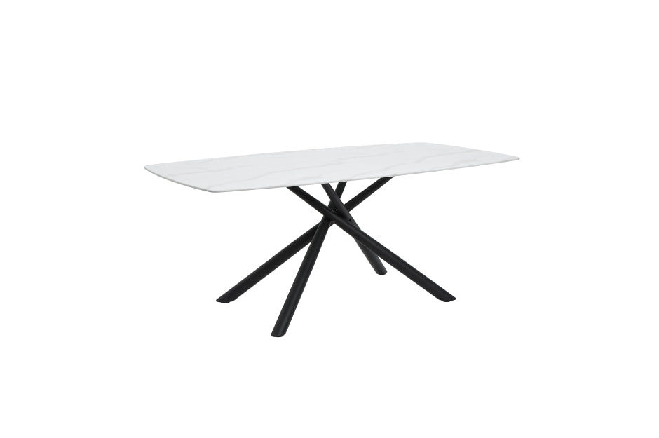 Benito Marble Print Tempered Glass 5pcs Dining Set