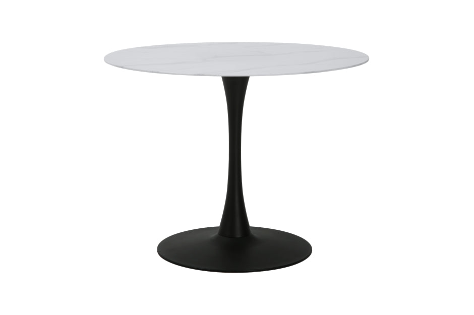 Cosimo 5pcs Dinette Set-MARBLE PRINT TEMPERED GLASS- BROWN CHAIRS