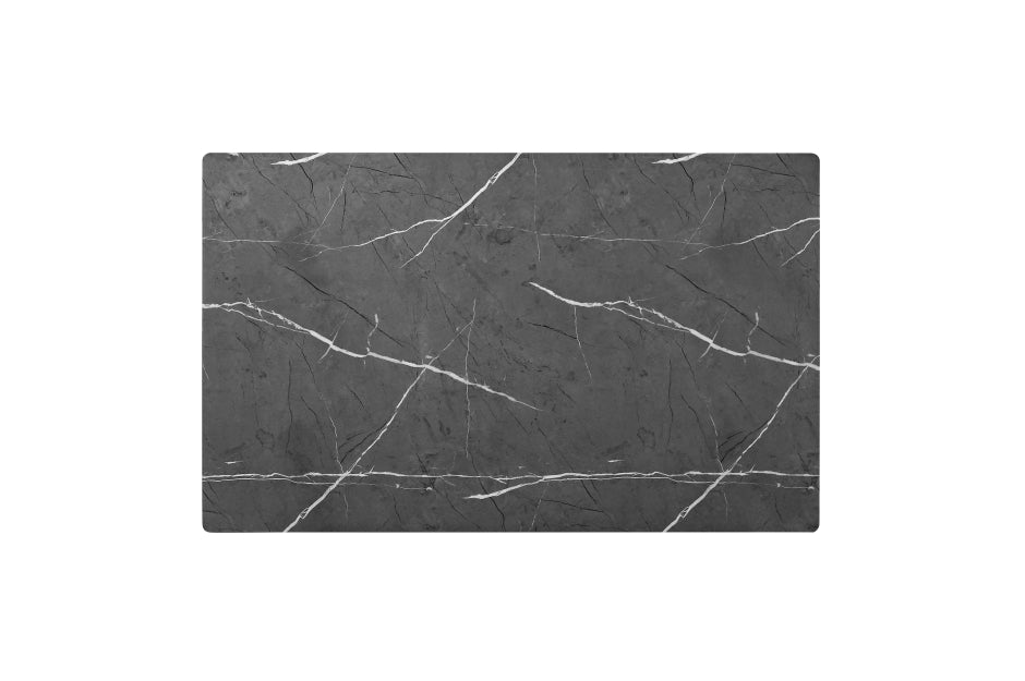 Clemente 7pcs Dinette Set MARBLE PRINT TEMPERED GLASS-BLACK