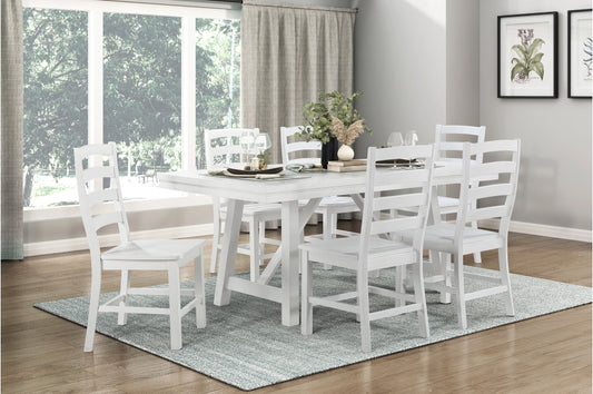 Redmond 7pcs Dining Set WHITE/WHITE CHAIRS