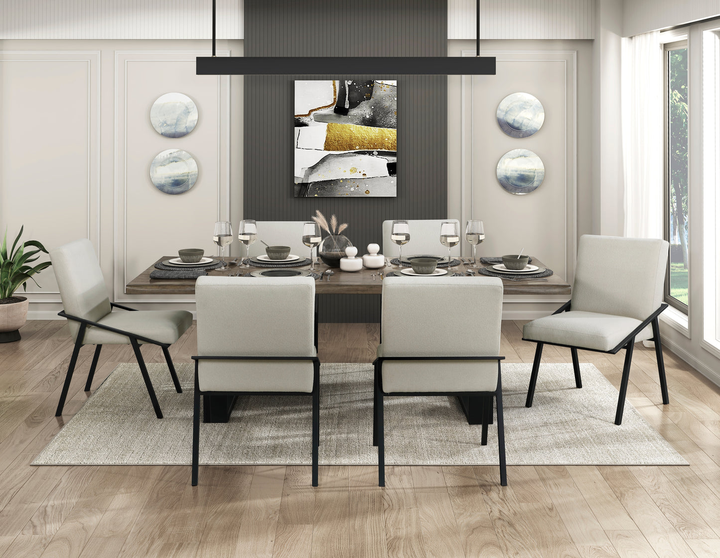 Rochelle 7pcs Dining Set OAK