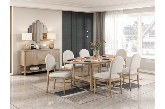 Myrna 7pcs Dining Set NATURAL