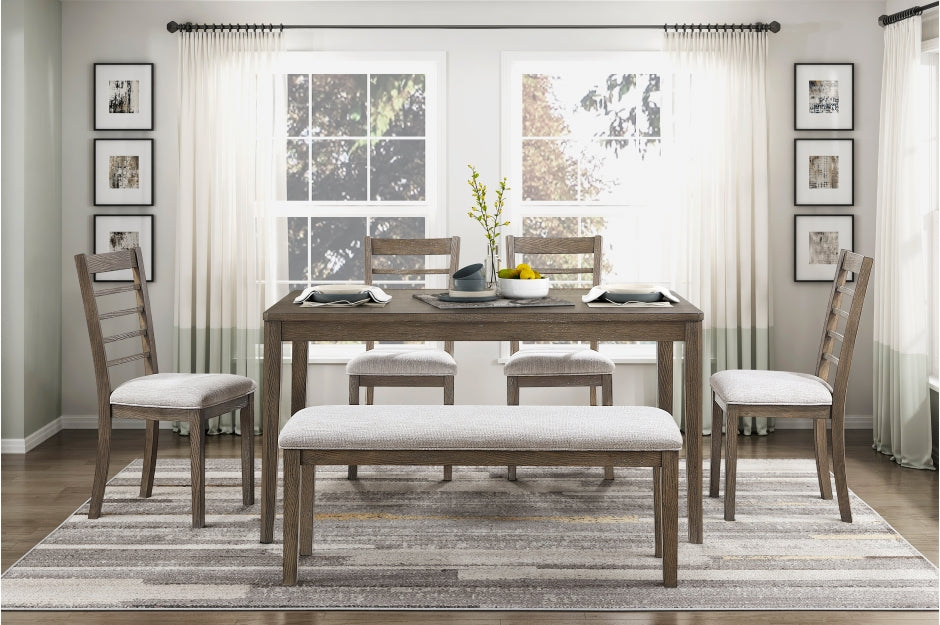 Emilia 6pcs Dinette Set - SOLD IN SET ONLY- LITE BROWN