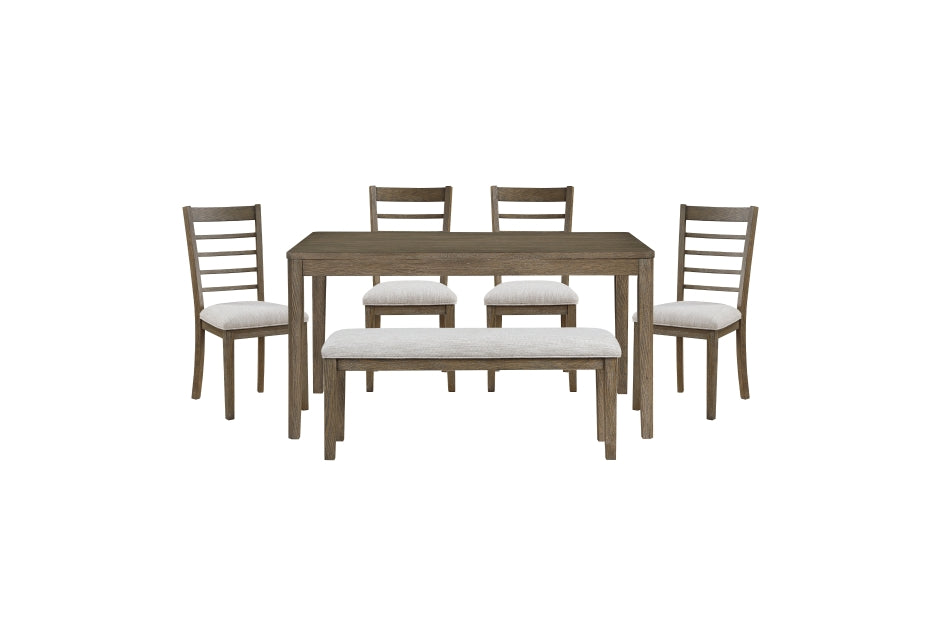 Emilia 6pcs Dinette Set - SOLD IN SET ONLY- LITE BROWN