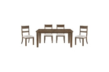 Quinn 5pcs Dining Set LITE BROWN