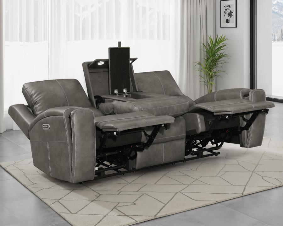 Brickson Triple Power Reclining Sofa CHARCOAL