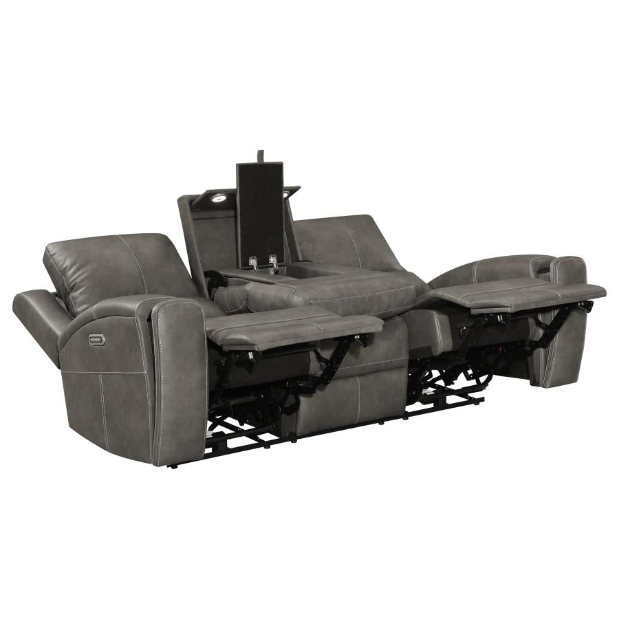 Brickson Triple Power Reclining Sofa CHARCOAL