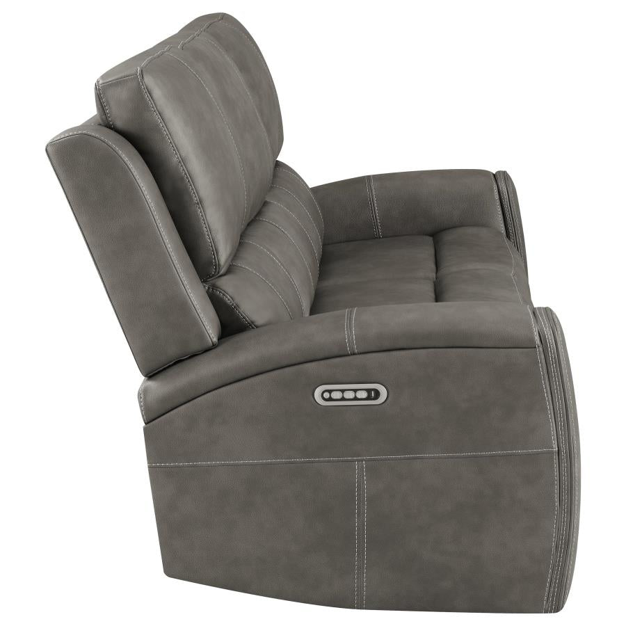 Brickson Triple Power Reclining Sofa CHARCOAL