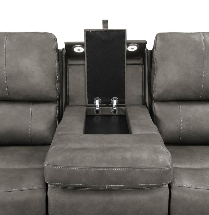 Brickson Triple Power Reclining Sofa CHARCOAL