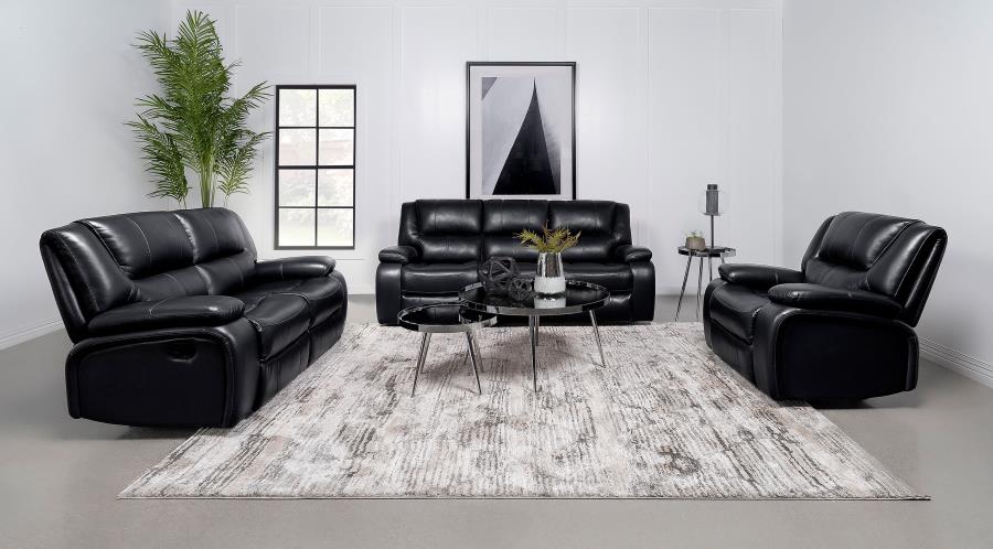 Camila Reclining Sofa BLACK