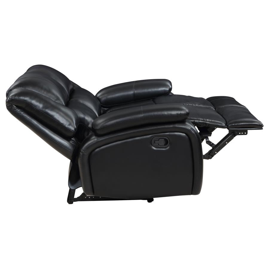 Camilla Reclining Loveseat BLACK VINLY