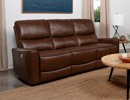 Greenfield Reclining Sofa SADDLE BROWN