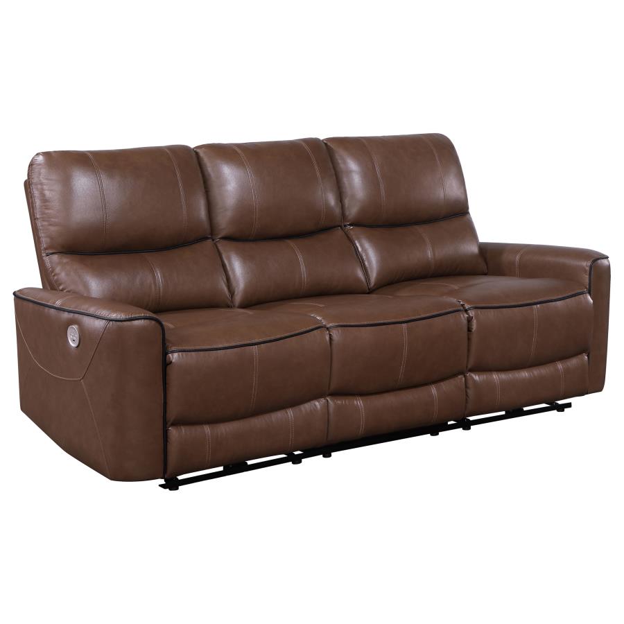Greenfield Reclining Sofa SADDLE BROWN