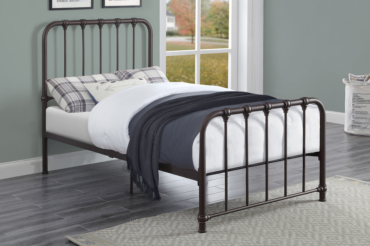 Bethany Twin Platform Bed DARK BRONZE