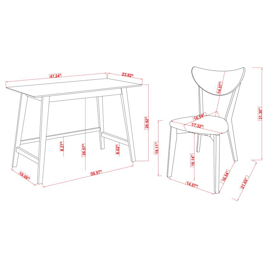 KARRI 2-PIECE HOME OFFICE COMPUTER DESK AND CHAIR SET WALNUT