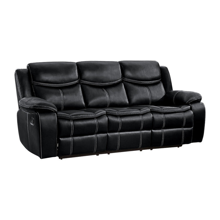 Bastrop Reclining Sofa BLACK VINYL