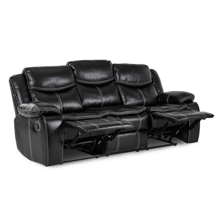 Bastrop Reclining Sofa BLACK VINYL