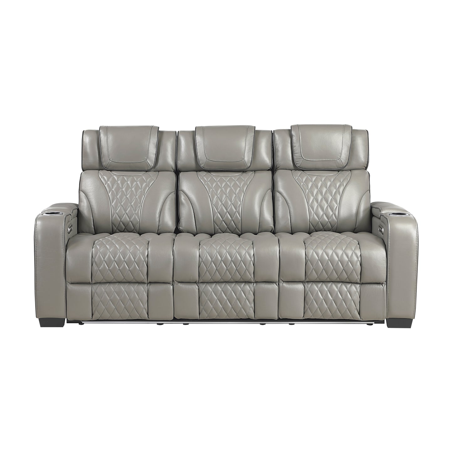Apex Power Reclining Sofa W/ Heat & Massage GREY LEATHER