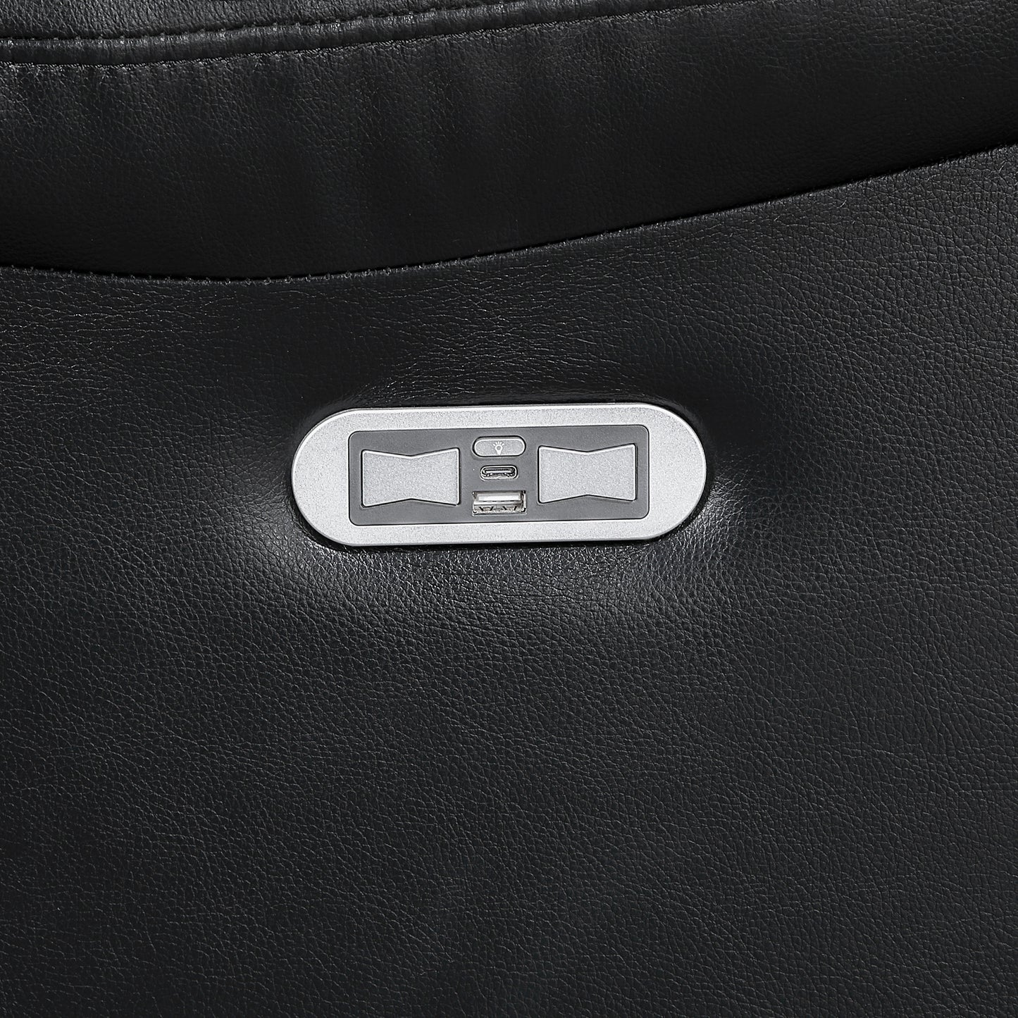 Huron Power Reclining Sofa BLACK VINLY
